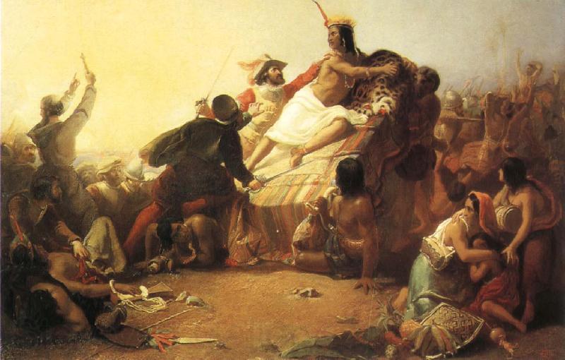 Sir John Everett Millais Pizarro Seizing the Inca of Peru Germany oil painting art